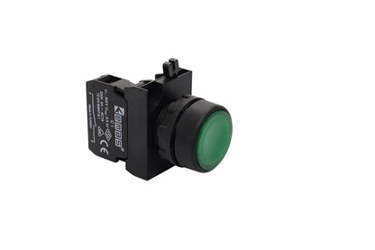 EMAS B100DY Green Flush Push Button – 22mm, 1NO, Momentary