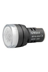 GWEST AD116-22DS White LED Indicator Light – 22mm, AC/DC 220V