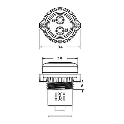 GWEST AD116-22DS/E01 Red LED Indicator Light – 22mm, AC/DC 220V